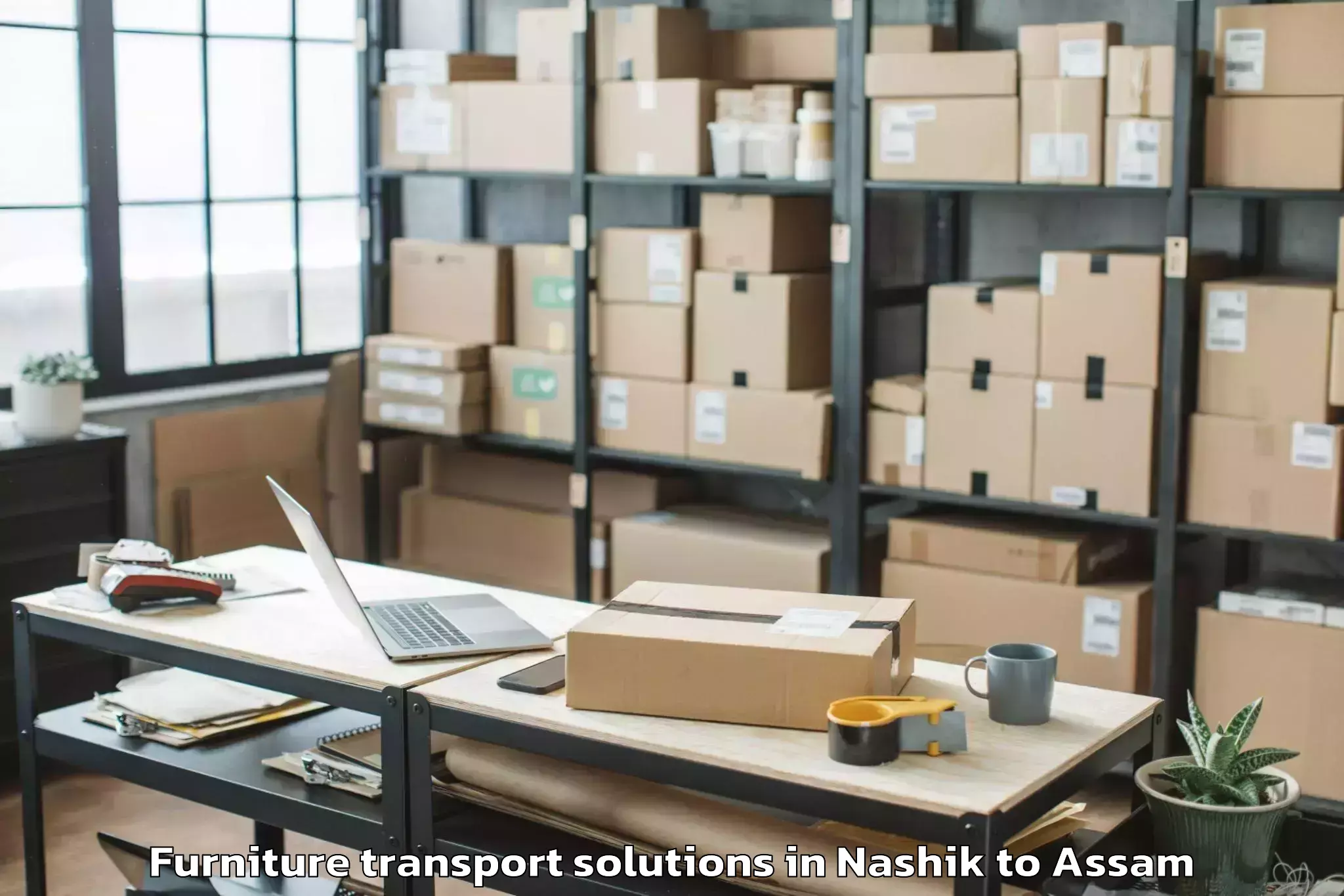 Top Nashik to Silapathar Furniture Transport Solutions Available